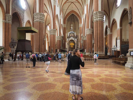 BOLOGNA, ITALY - CIRCA SEPTEMBER 2017: Interior view of the Church of San Petronio in Piazza Maggioreのeditorial素材