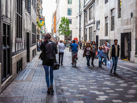 LONDON, UK - CIRCA JUNE 2017: People in central London, high dynamic rangeのeditorial素材