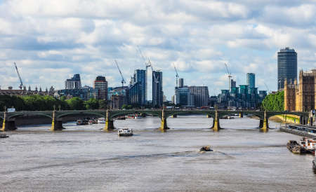 LONDON, UK - CIRCA JUNE 2017: Panoramic view of River Thames (high dynamic range)
