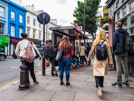 LONDON, UK - CIRCA JUNE 2017: People in central London, high dynamic rangeのeditorial素材
