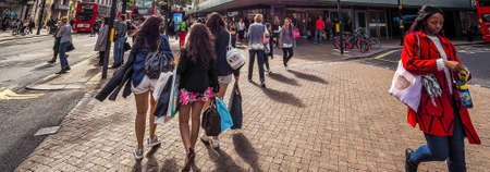 LONDON, UK - CIRCA JUNE 2017: People in Oxford Street (high dynamic range)のeditorial素材