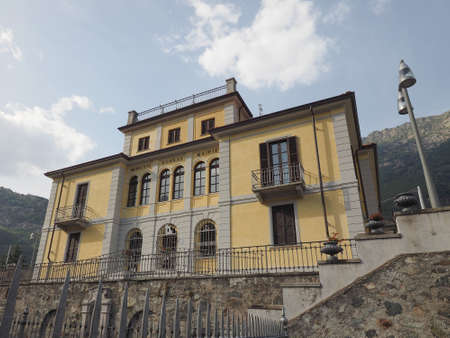 DONNAS, ITALY - CIRCA AUGUST 2017: The City hallのeditorial素材