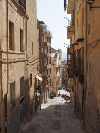 CAGLIARI, ITALY - CIRCA SEPTEMBER 2017: Castello quarter aka Casteddu e susu (meaning Upper Castle in Sard) old medieval town city centreのeditorial素材