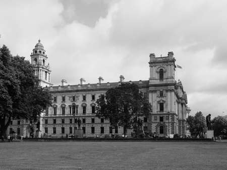 LONDON, UK - CIRCA JUNE 2017: HMRC Her Majesty Revenue and Customs building in black and whiteのeditorial素材