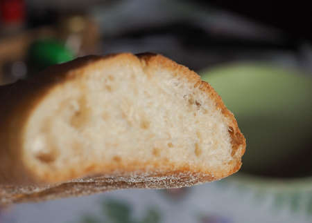 bread staple food prepared from a dough of flour and water by baking useful as a background with...