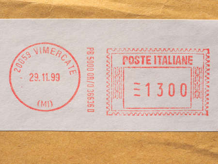 VIMERCATE, ITALY - CIRCA NOVEMBER 2017: Italian postage meterのeditorial素材
