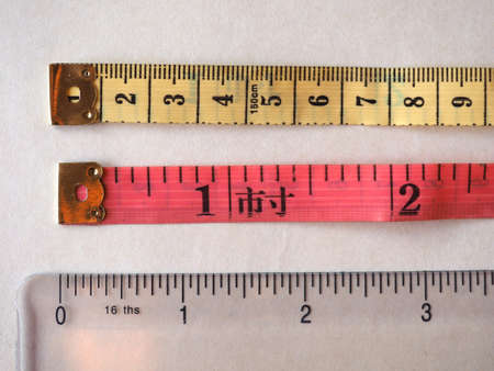 Tailor tape ruler in Cun aka the Chinese Inch measuring unit compared with Imperial (British) inch