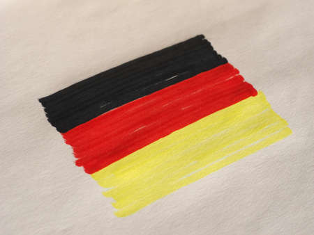 Hand drawn German national flag of Germany, Europeの写真素材