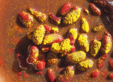 red kidney beans curry, variety of common bean (Phaseolus vulgaris) legumes vegetables vegetarian food, Indian cuisineの写真素材