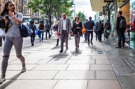 LONDON, UK - CIRCA JUNE 2017: People in Oxford Street (high dynamic range)のeditorial素材