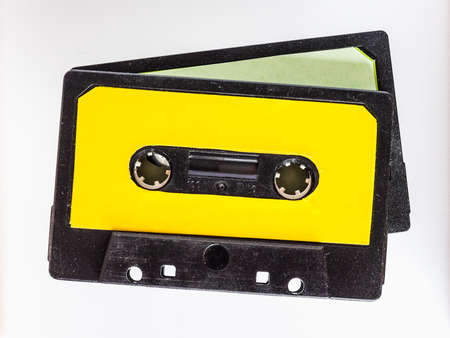 magnetic tape cassette for analog audio music recording, grunge authentic vintage feelの写真素材