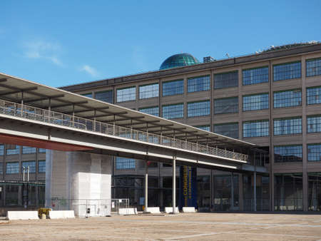 TURIN, ITALY - CIRCA JANUARY 2018: Lingotto pedestrian bridgeのeditorial素材