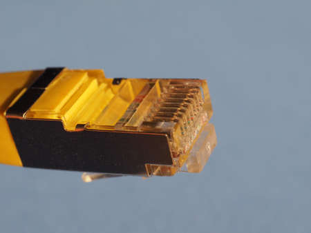 RJ45 plug for LAN local area network connectionの写真素材