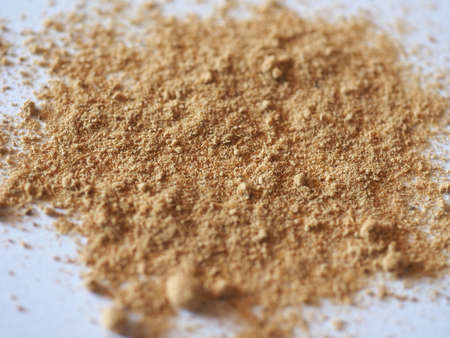 Ginger root (Zingiber officinale) powder Indian spiceの写真素材