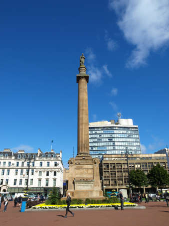GLASGOW, UK - CIRCA SEPTEMBER 2010: Monument to Sir Walter Scott in George Square