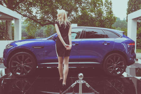 TURIN, ITALY - CIRCA JUNE 2016: Salone dell Auto di Torino (meaning Turin Auto Show), free outdoor car exhibition in Valentino Parkのeditorial素材