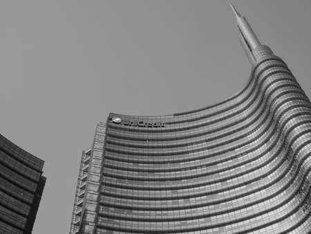 MILAN, ITALY - CIRCA APRIL 2018: Torre UniCredit (meaning UniCredit Tower) bank headquarters...