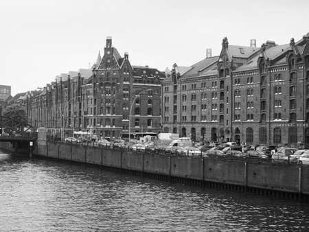 HAMBURG, GERMANY - CIRCA MAY 2017: HafenCity quarter in the district of Hamburg Mitte on the Elbe...