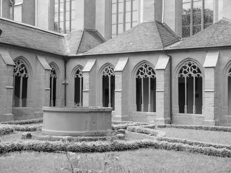 St Stephan church in Mainz in Germany in black and whiteの写真素材