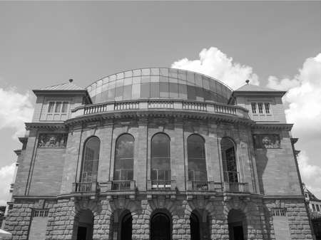 Mainzer Staatstheater national theatre in Mainz Germany in black and whiteのeditorial素材