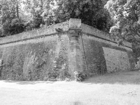 Mainz Zitadelle citadel of Mainz in Germany in black and whiteの写真素材