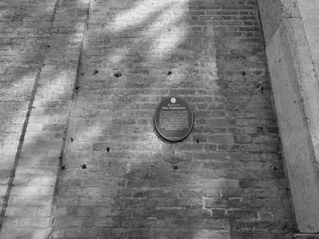 BOLOGNA, ITALY - CIRCA SEPTEMBER 2017: Church of San Domenico in black and whiteのeditorial素材