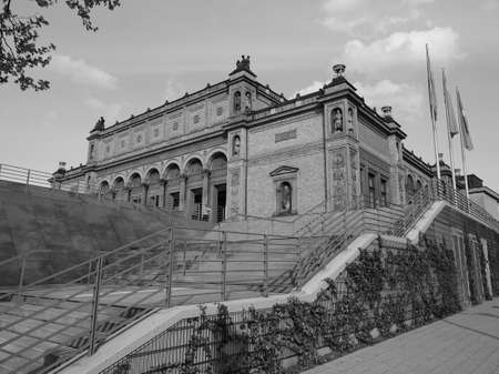 HAMBURG, GERMANY - CIRCA MAY 2017: Hamburg Kunsthalle art museum in black and whiteのeditorial素材