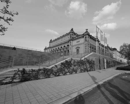 HAMBURG, GERMANY - CIRCA MAY 2017: Hamburg Kunsthalle art museum in black and whiteのeditorial素材