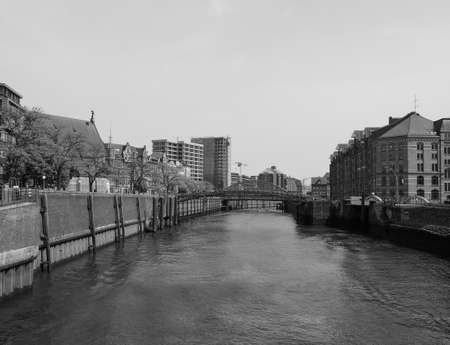 HafenCity quarter in the district of Hamburg Mitte on the Elbe river island Grasbrook on former...