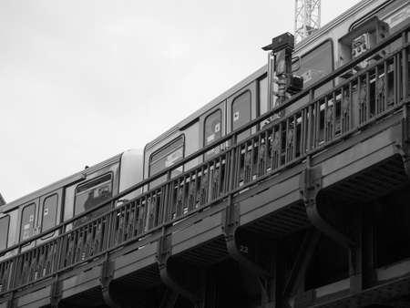 HAMBURG, GERMANY - CIRCA MAY 2017: S-Bahn (S-Train) rapid transit system in black and white
