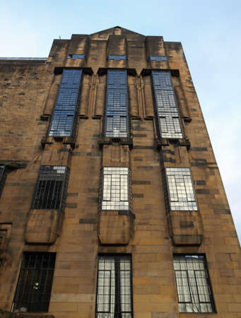 GLASGOW, UK - CIRCA SEPTEMBER 2010: Glasgow School of Art designed by Scottish architect Charles Rennie Mackintosh in 1896, seen before the recent major blazeのeditorial素材