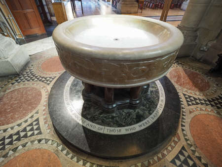 BELFAST, UK - CIRCA JUNE 2018: St Anne Cathedral (aka Belfast Cathedral) church interior
