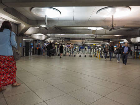 LONDON, UK - CIRCA JUNE 2018: Westminster tube station