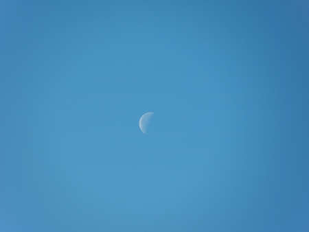 Last quarter moon seen with an astronomical telescope