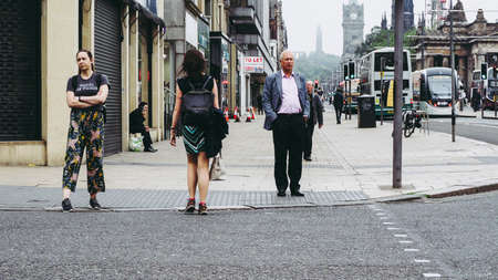 EDINBURGH, UK - CIRCA JUNE 2018: People in Princes Street