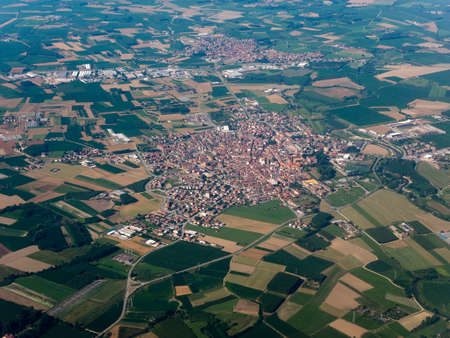 Aerial view of the city of Vinovo, Italy