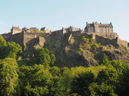 Edinburgh castle on the Castle Rock in Edinburgh, UKのeditorial素材