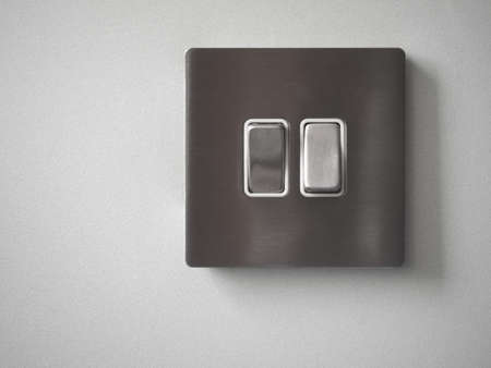 Two light switches turned on and off