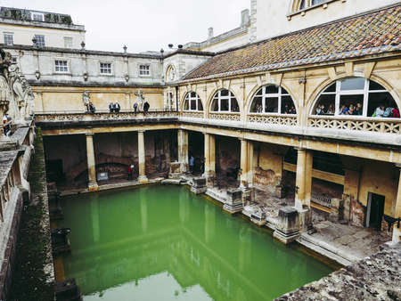 BATH, UK - CIRCA SEPTEMBER 2016: Roman Baths ancient spaのeditorial素材