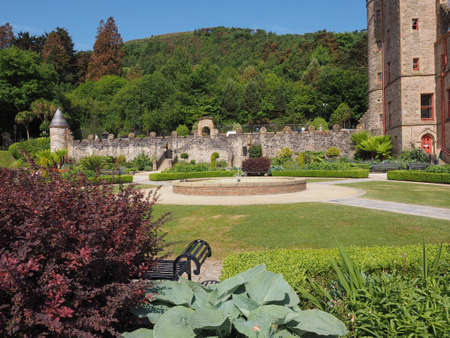 BELFAST, UK - CIRCA JUNE 2018: Belfast Castle gardens and fountain on Cave Hillのeditorial素材
