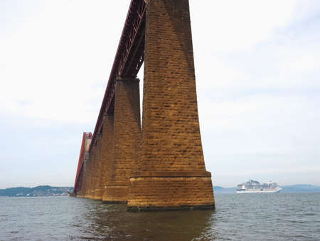 Forth Bridge, cantilever railway bridge across the Firth of Forth built in 1882 in Edinburgh, UK