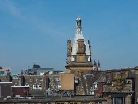 Aerial view of the city of Glasgow, UK