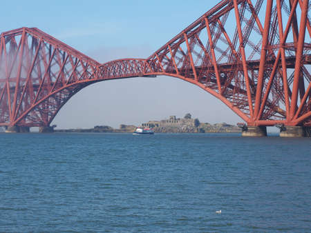 Forth Bridge, cantilever railway bridge across the Firth of Forth built in 1882 in Edinburgh, UK