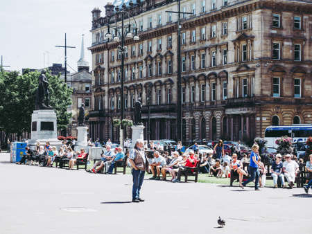 GLASGOW, UK - CIRCA JUNE 2018: People in the city centre