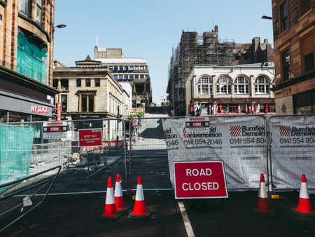 GLASGOW, UK - CIRCA JUNE 2018: Ruins of the Glasgow School of Art designed by Charles Rennie Mackintosh in 1896, after June 2018 fireのeditorial素材