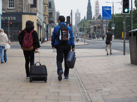 EDINBURGH, UK - CIRCA JUNE 2018: People in Princes Streetのeditorial素材