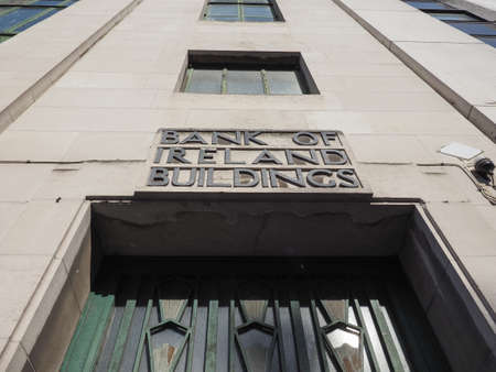 BELFAST, UK - CIRCA JUNE 2018: the Bank of Ireland buldingsのeditorial素材