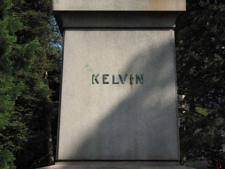 BELFAST, UK - CIRCA JUNE 2018: Lord Kelvin statue in the Botanic Gardensのeditorial素材