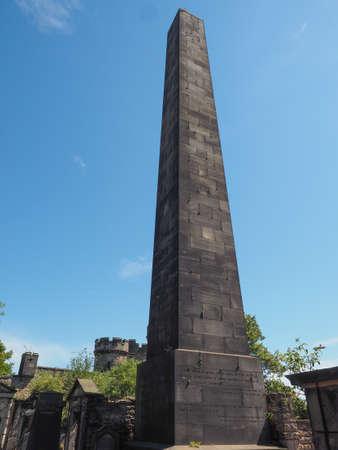 EDINBURGH, UK - CIRCA JUNE 2018: Political Martyrs Monument in the Old Calton burial ground on Calton Hillのeditorial素材