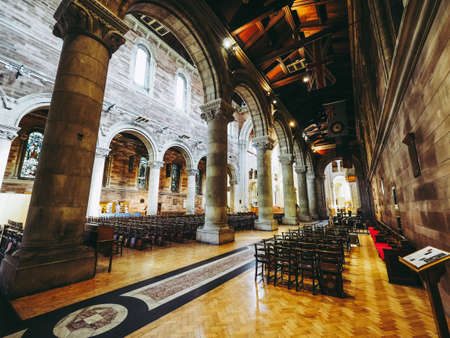 BELFAST, UK - CIRCA JUNE 2018: St Anne Cathedral (aka Belfast Cathedral) church interiorのeditorial素材